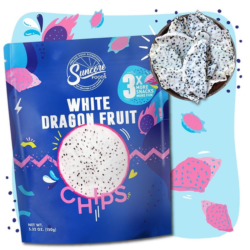 Suncore Foods White Dragon Fruit Chips & Snacks, Gluten-Free, Non-GMO, 5.32oz (1 Pack) - Image 3